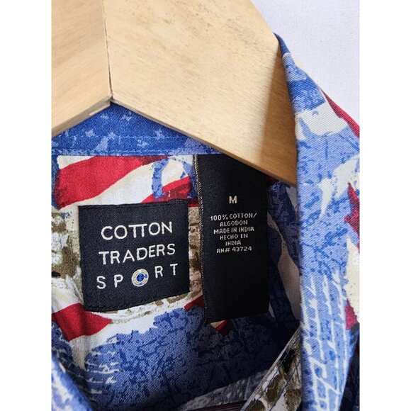 Cotton Traders Sport Men's Shirt Size Medium Patriotic USA America Button Down - Picture 5 of 7